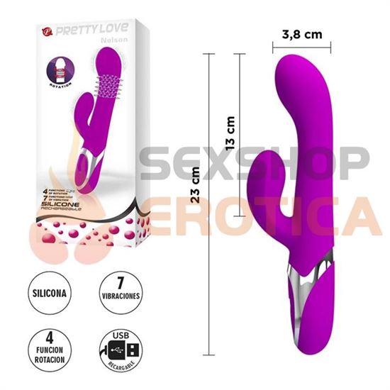 Vibrador con masajeador rotativo para estimular el punto G y carga USB